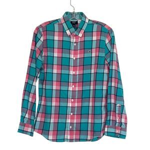 Crown & Ivy Boys Plaid Long Sleeve Button-Up Shirt Size L Multicolor
